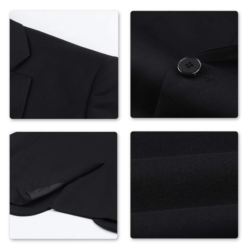 YFFUSHI Men's Slim Fit Casual Blazer 1 Button Lightweight Suit Jacket Business Party Sport Coat Black - Image 4